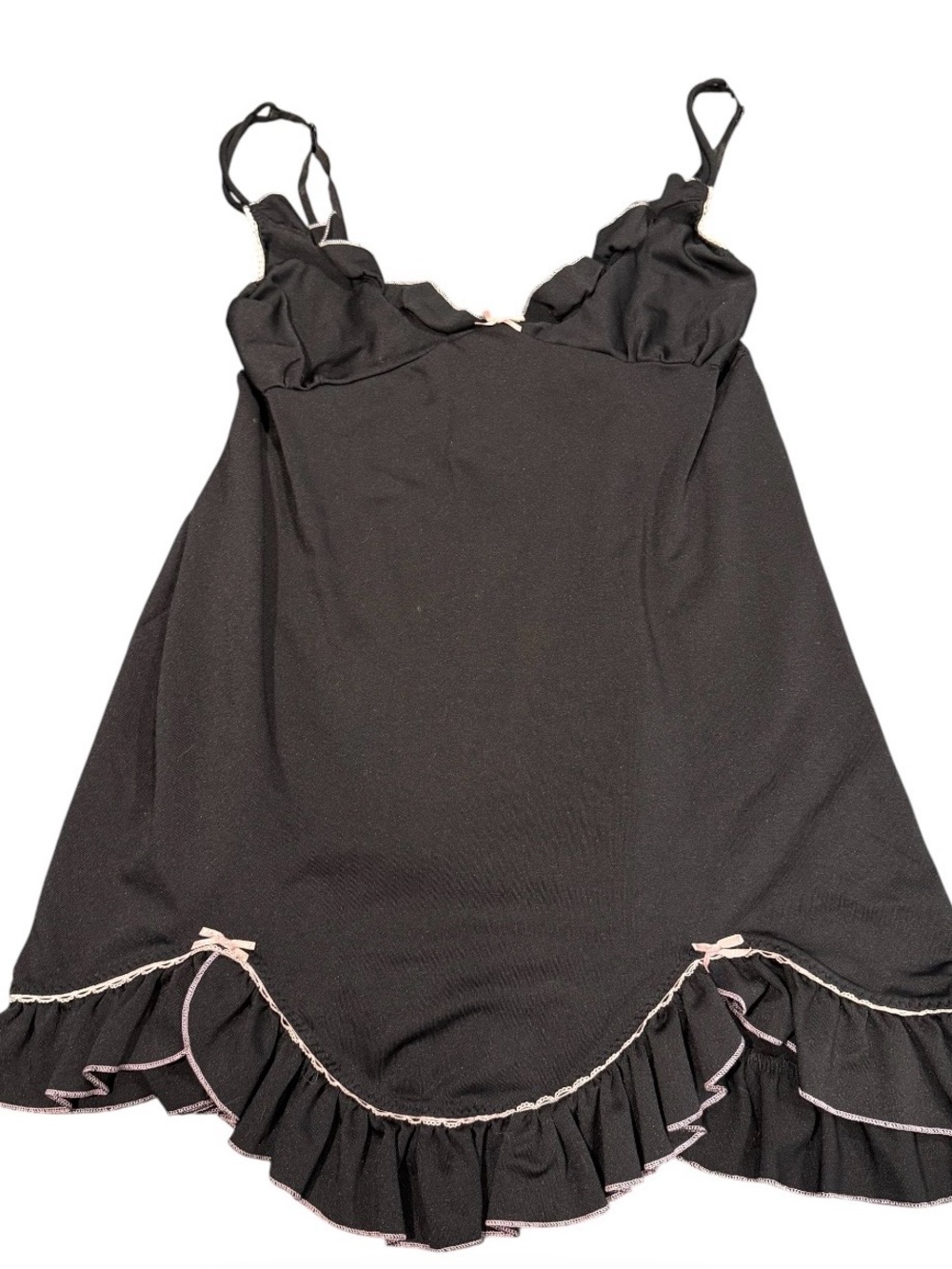 Morbid Threads vintage mini slip dress black pink goth emo small 90s Y2K